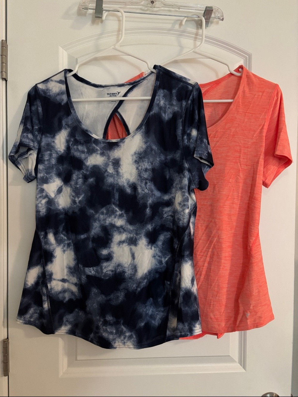 Old Navy Short Sleeve Tie-Dye & Coral Layered Active Tees